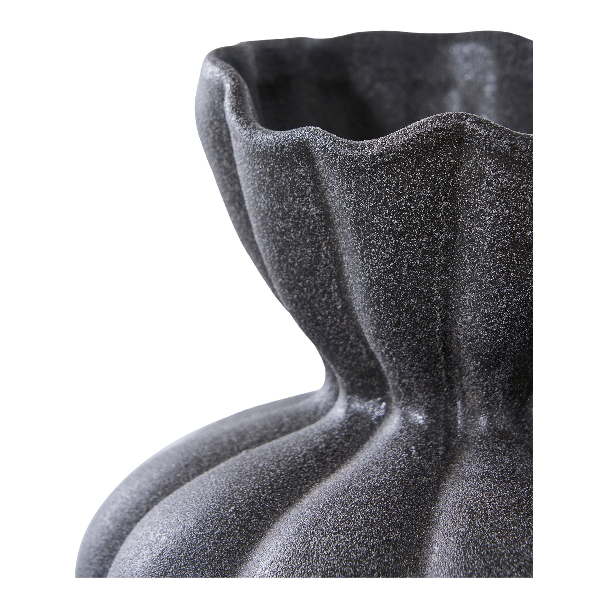 Vase “Liva” – Keramik, schwarz, Ø17,2 × 19,4 cm